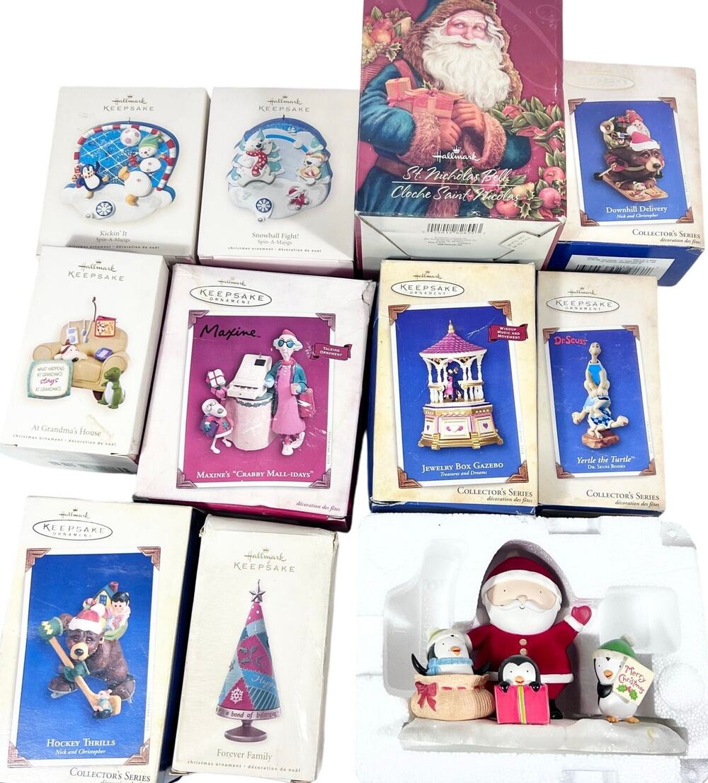 Hallmark Keepsake Ornament Lot 11 Snowman Bears St Nicholas Bell Maxine Dr Sues